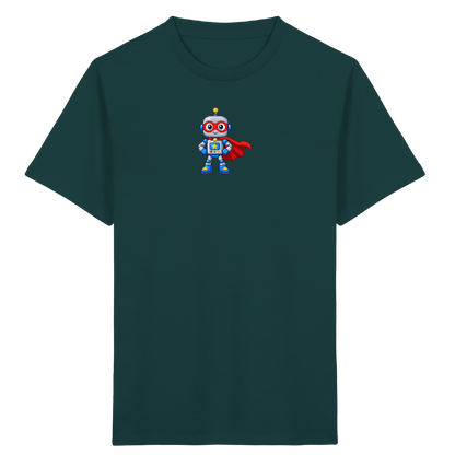Pixel-Roboter Superhelden-Shirt: Freundliches Design - Kinder Bio T-Shirt