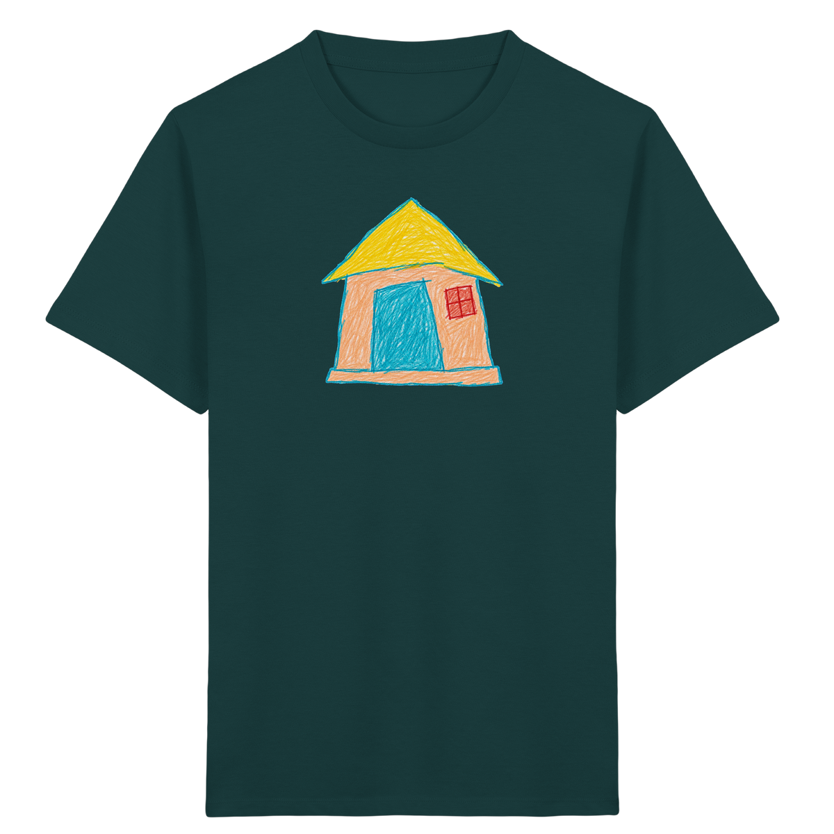 Pfirsichfarbenes Türhaus für Kinder - Kinder Bio T-Shirt