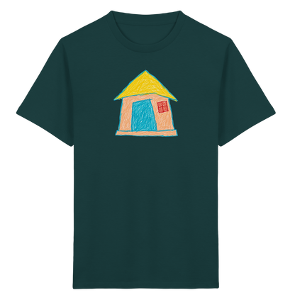 Pfirsichfarbenes Türhaus für Kinder - Kinder Bio T-Shirt