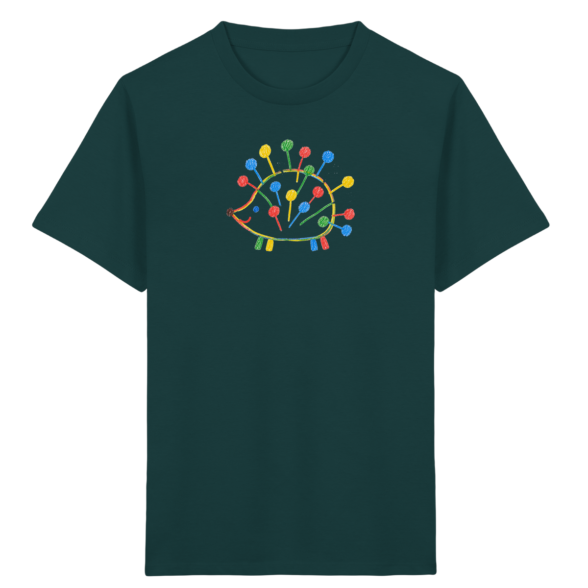 Bunter Farbpunkt Igel - Kinder Bio T-Shirt