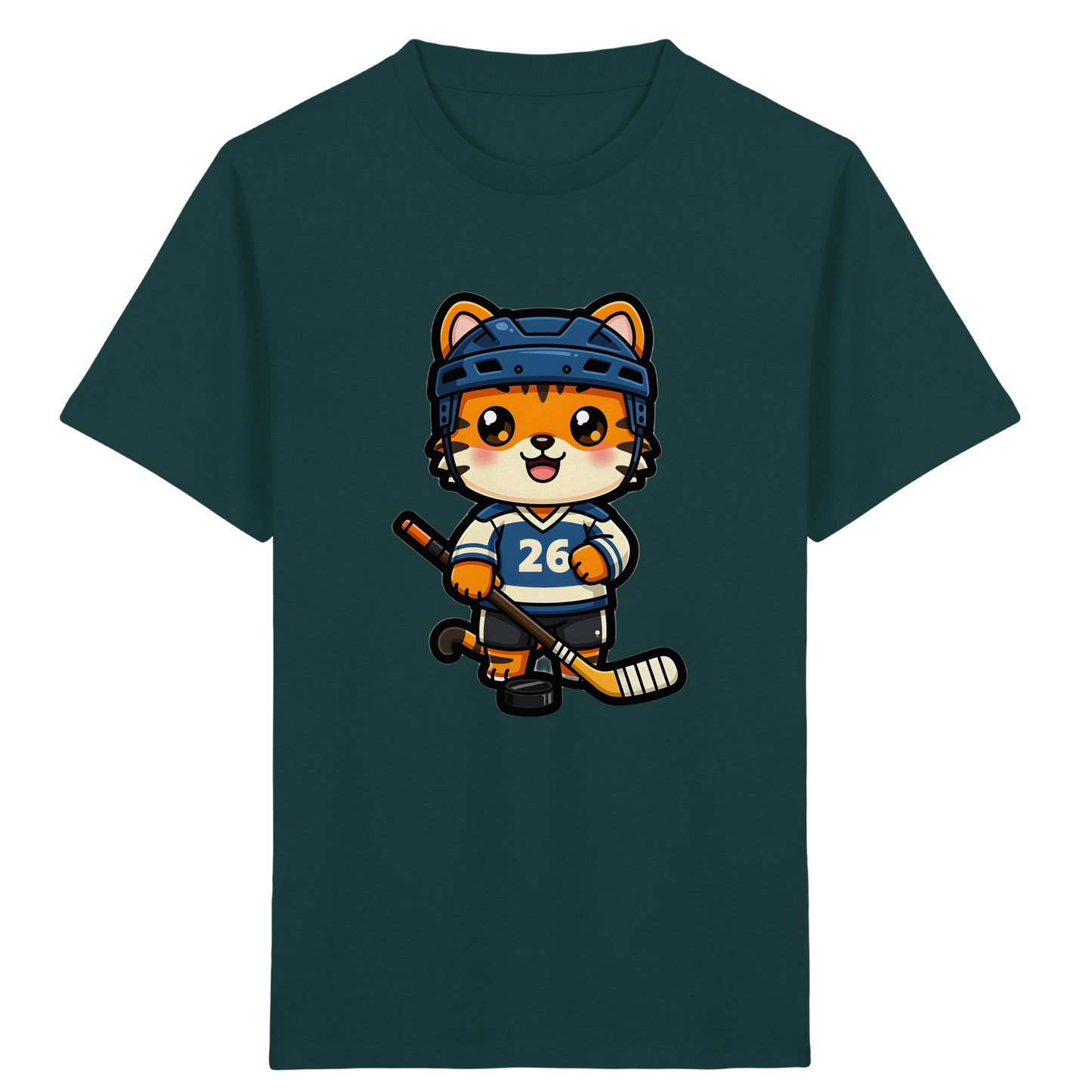 Tiger Eishockey Spieler Kinder T-Shirt - Kinder Bio T-Shirt
