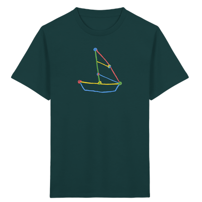 Buntes Farbpunkt Segelboot - Kinder Bio T-Shirt