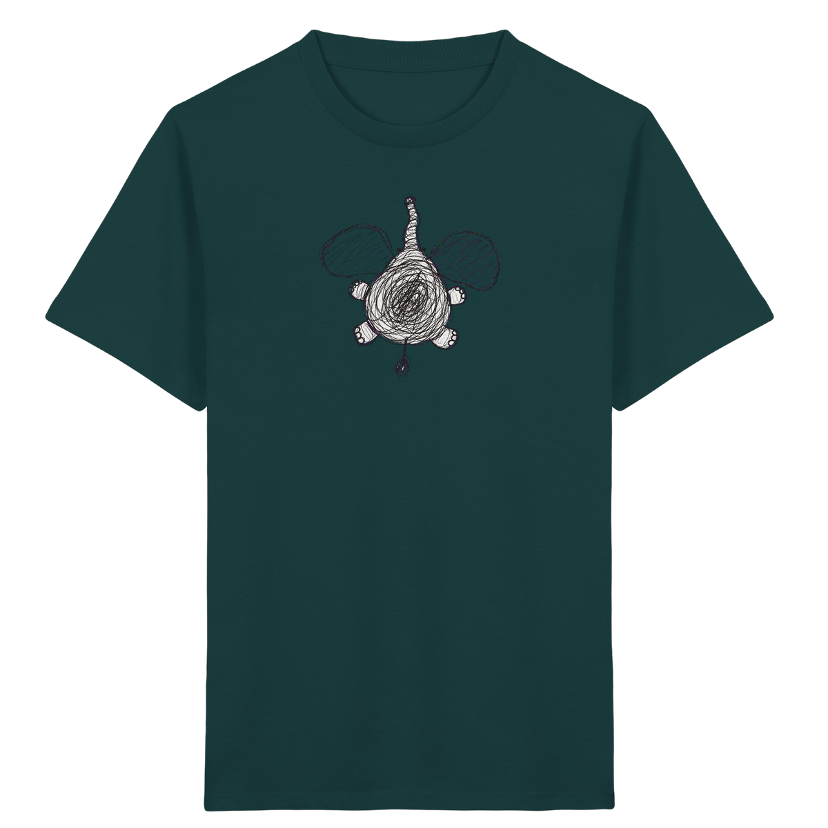 Elefant von oben gezeichnet - Kinder Bio T-Shirt