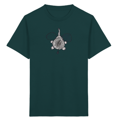 Elefant von oben gezeichnet - Kinder Bio T-Shirt