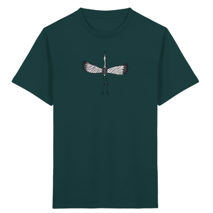 Storch von oben gezeichnet - Kinder Bio T-Shirt