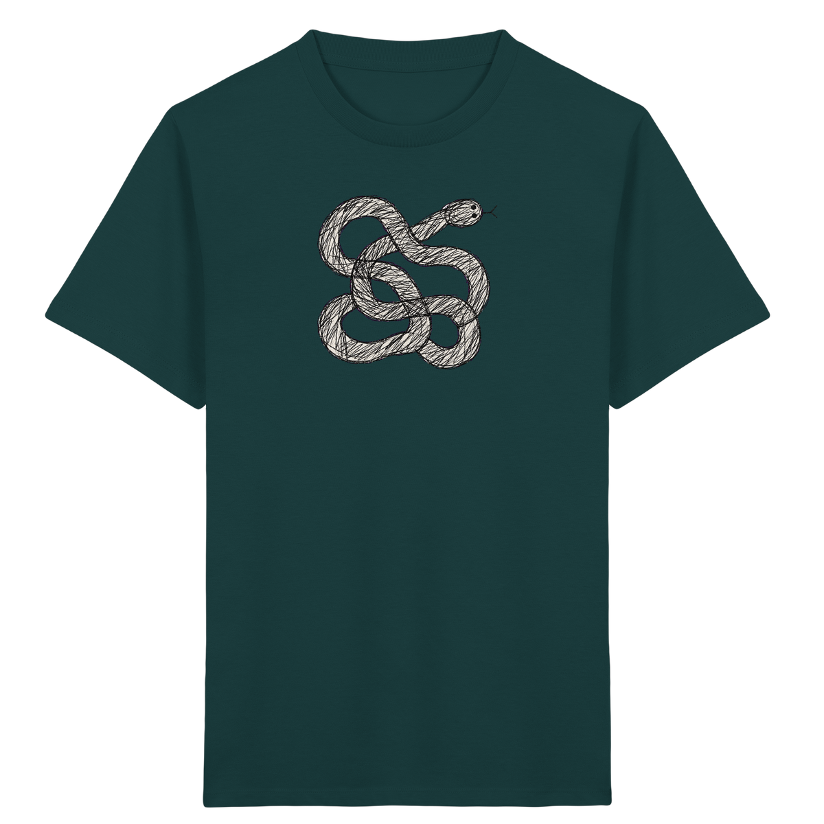 Schlange von oben gezeichnet - Kinder Bio T-Shirt