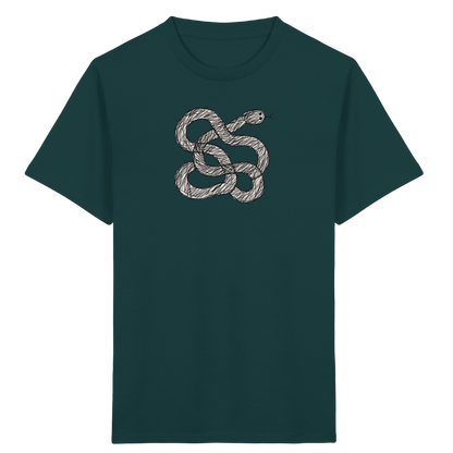 Schlange von oben gezeichnet - Kinder Bio T-Shirt