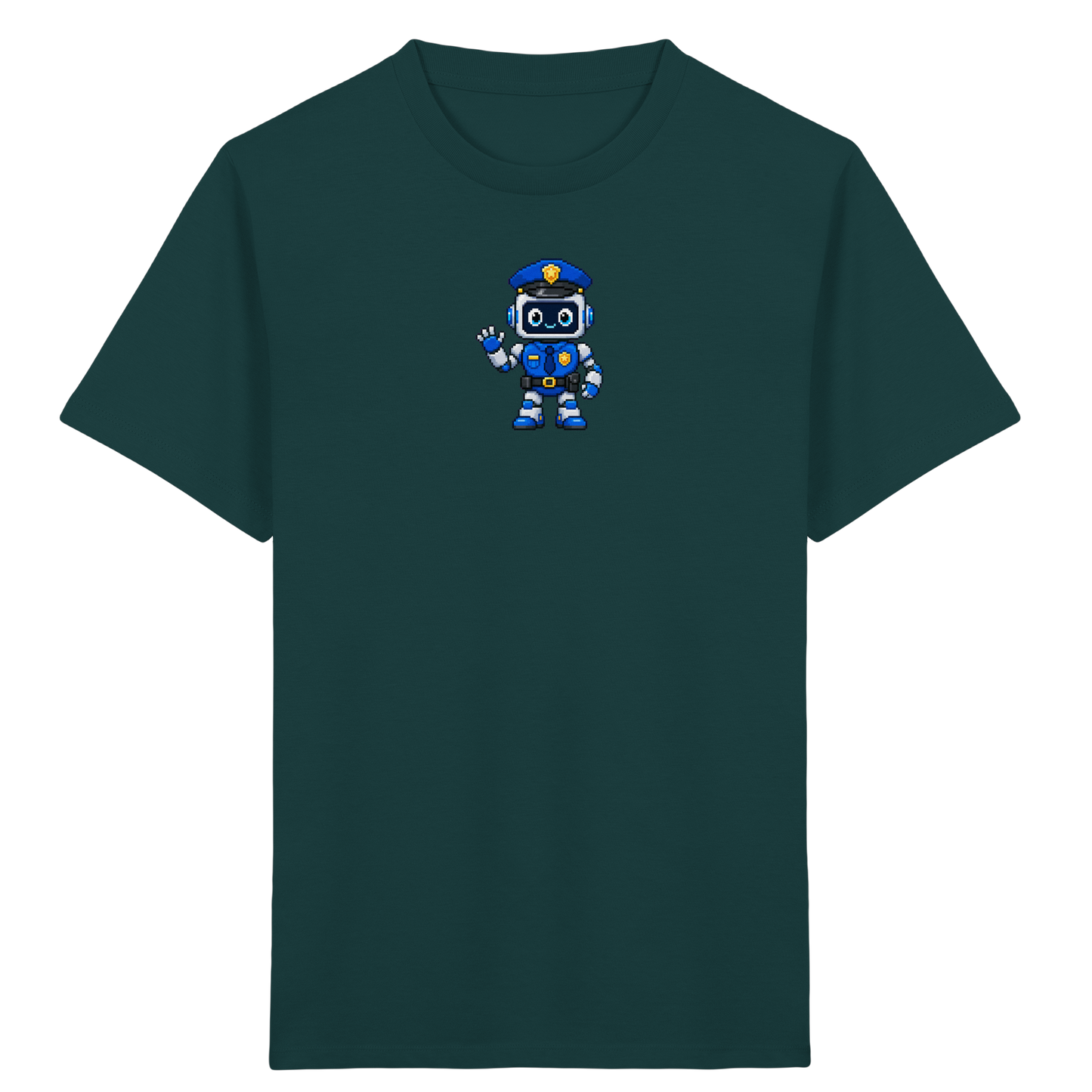 Pixel Roboter Polizei: Winkendes Kinder-T-Shirt - Kinder T-Shirt