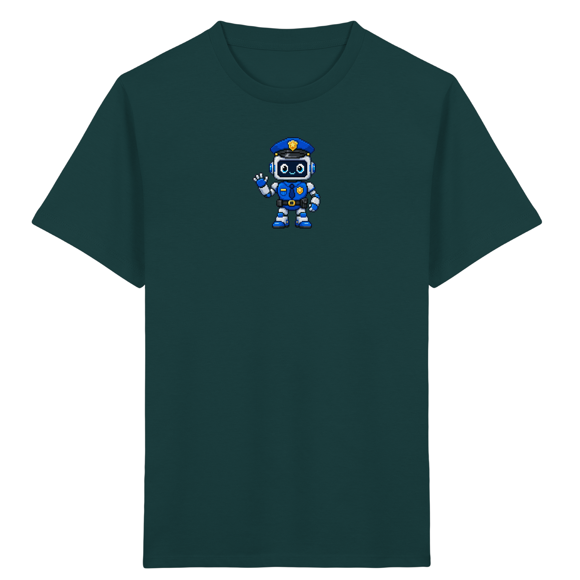 Pixel Roboter Polizei: Winkendes Kinder-T-Shirt - Kinder T-Shirt