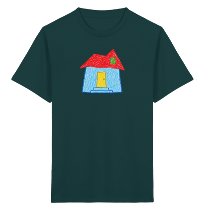 Rotes Knickdachhaus für Kinder - Kinder Bio T-Shirt