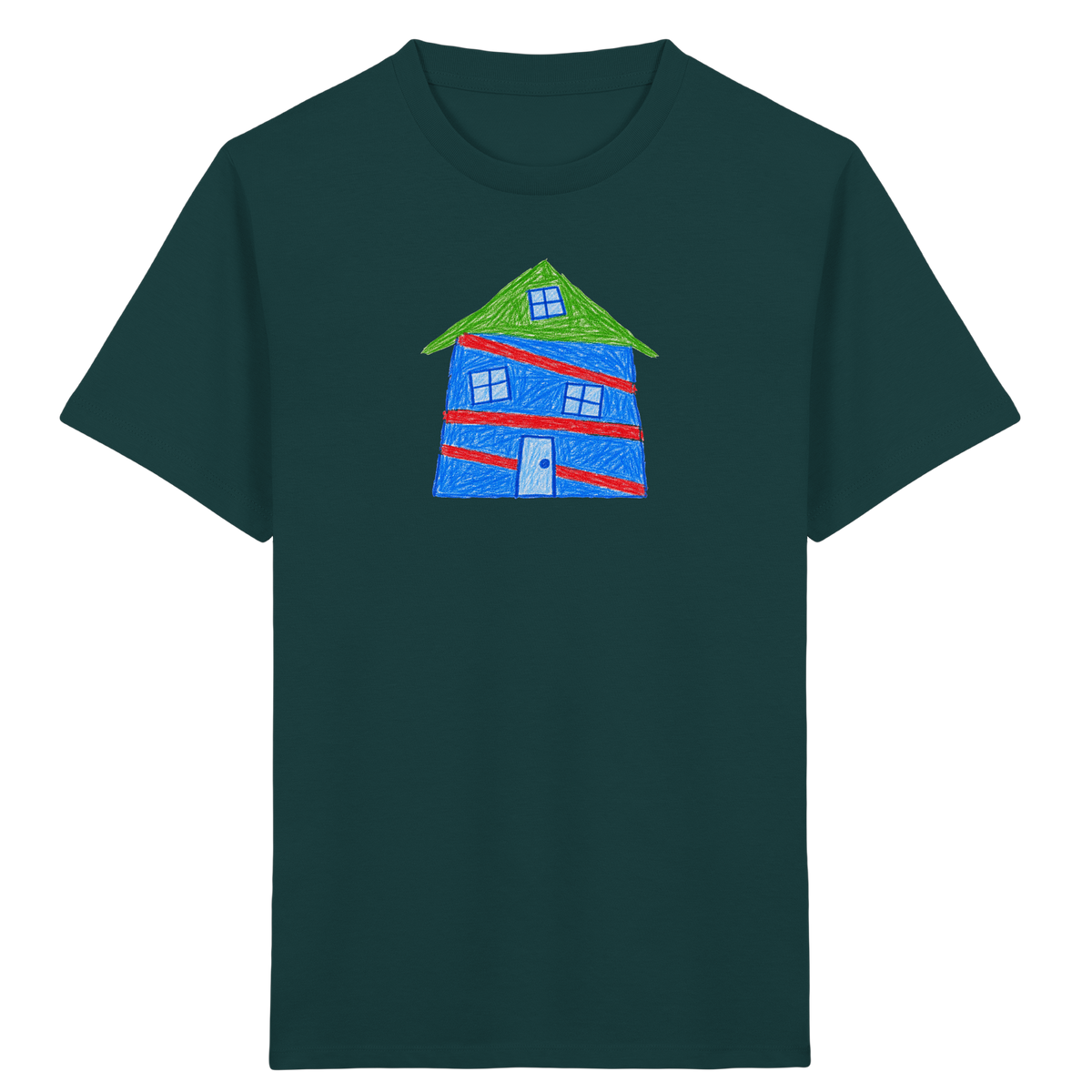 Blaues Balkenhaus Kinder T-Shirt - Kinder Bio T-Shirt