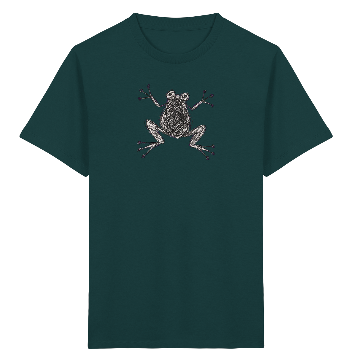Frosch von oben Kinderzeichnung - Kinder Bio T-Shirt