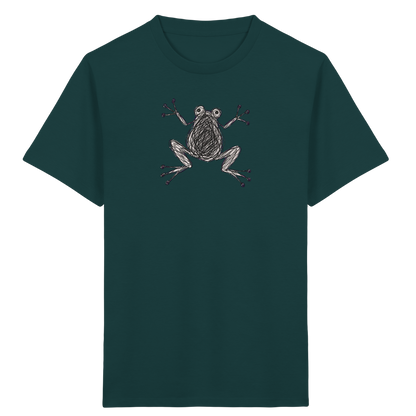 Frosch von oben Kinderzeichnung - Kinder Bio T-Shirt