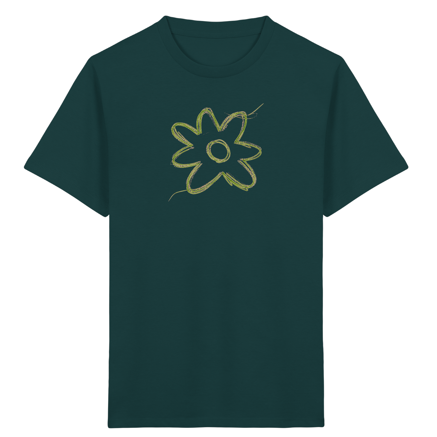 Grüne Zackenblume Kinder Shirt - Kinder Bio T-Shirt