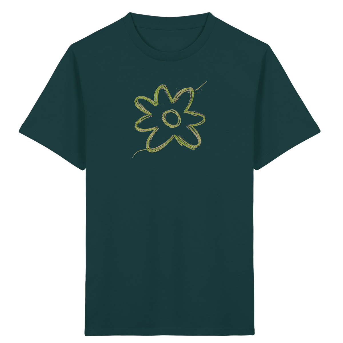 Grüne Zackenblume Kinder Shirt - Kinder Bio T-Shirt