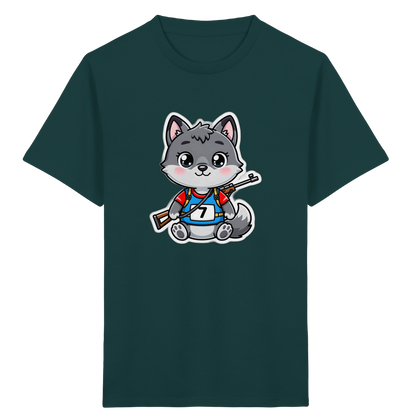 Wolf im Sporttrikot – Kinder Bio-T-Shirt