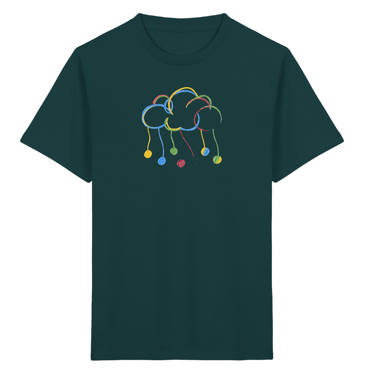 Bunte Farbpunkt Wolke - Kinder Bio T-Shirt