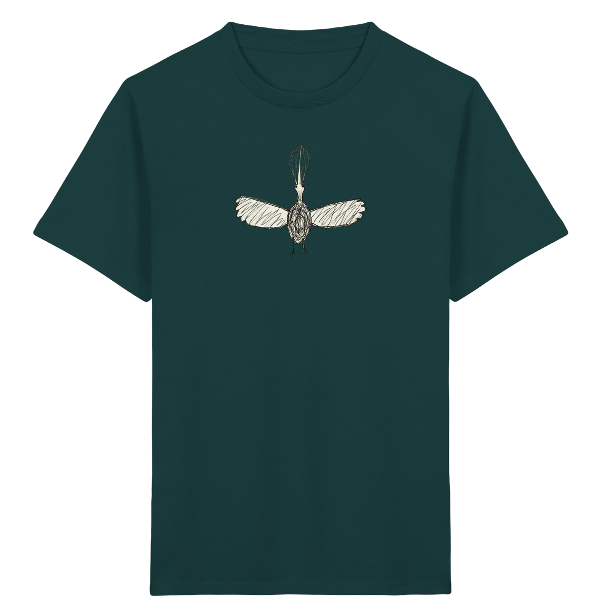 Pelikan von oben gezeichnet - Kinder Bio T-Shirt