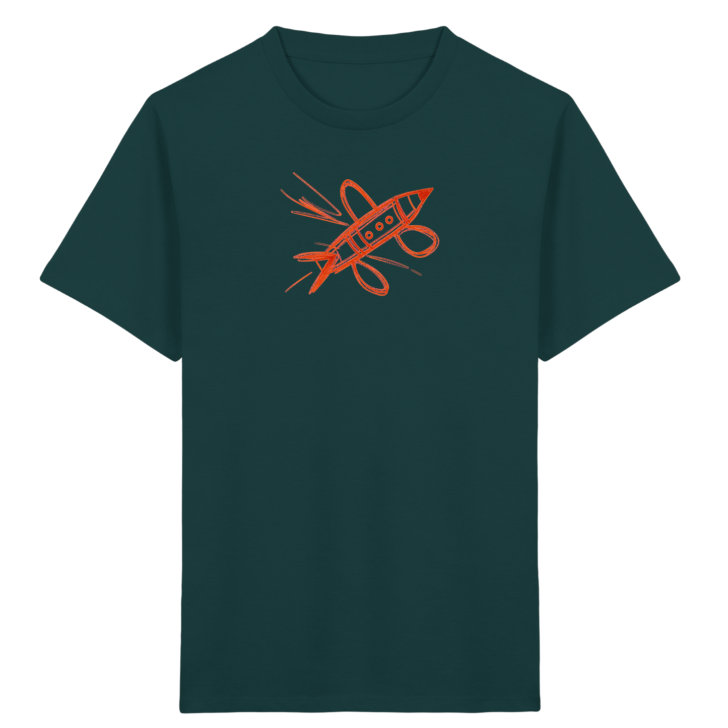 Kupferne Bleistiftrakete für Kinder - Kinder Bio T-Shirt