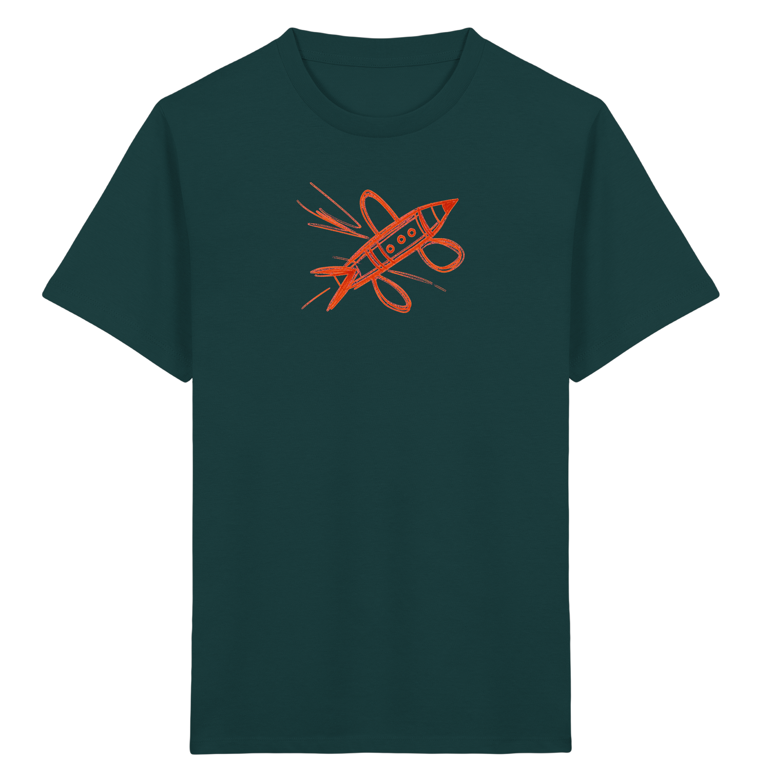 Kupferne Bleistiftrakete für Kinder - Kinder Bio T-Shirt