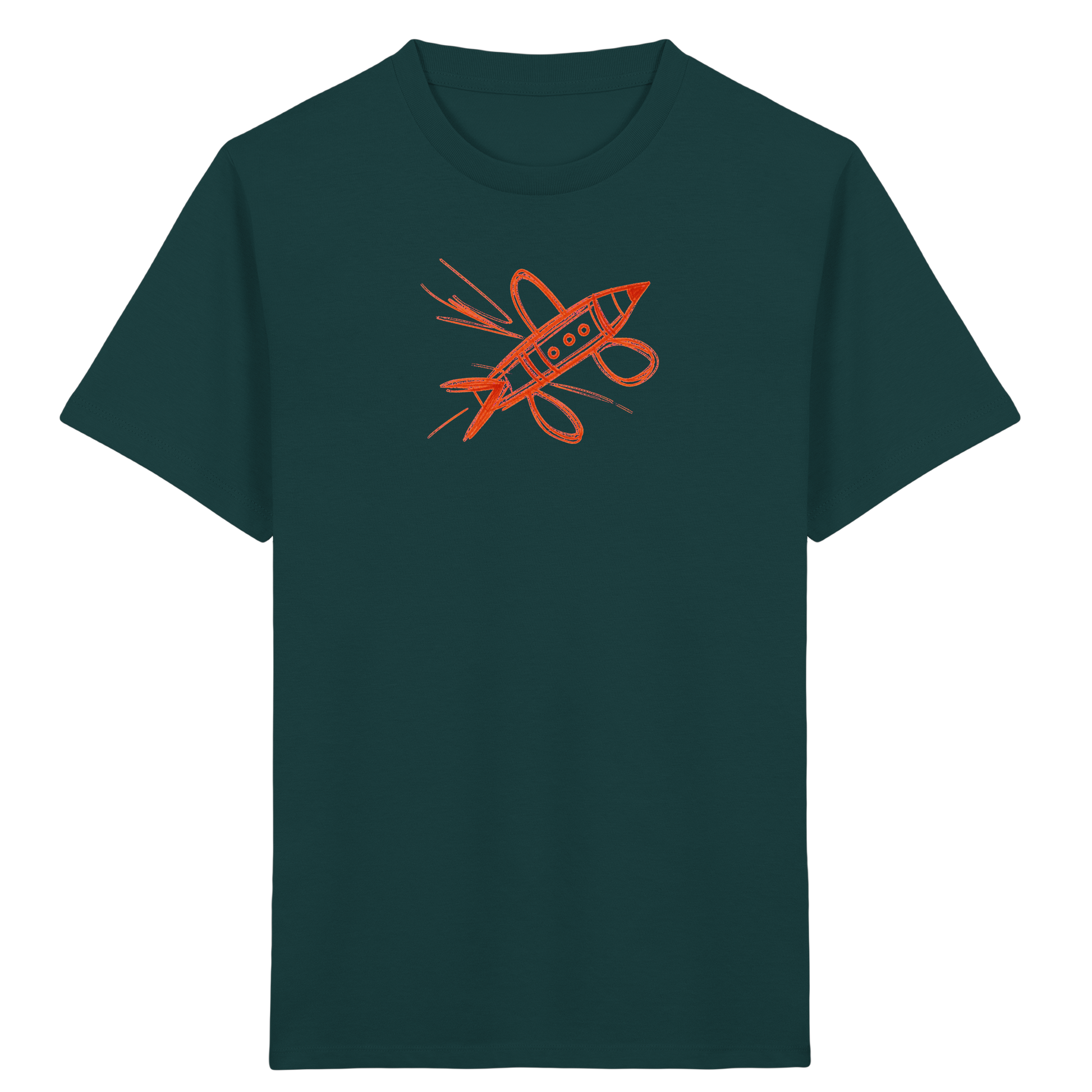 Kupferne Bleistiftrakete für Kinder - Kinder Bio T-Shirt