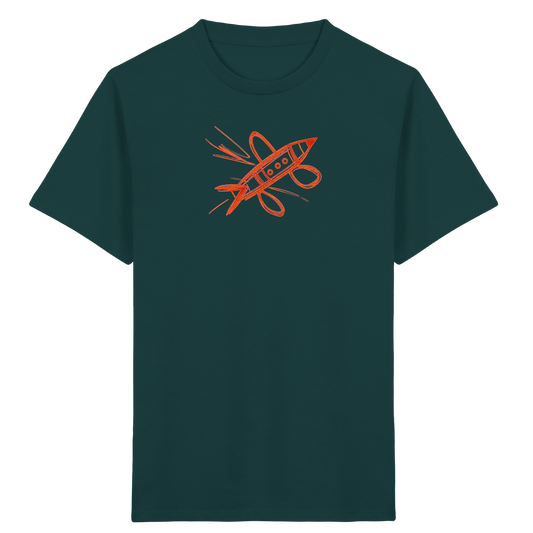 Kupferne Bleistiftrakete für Kinder - Kinder Bio T-Shirt