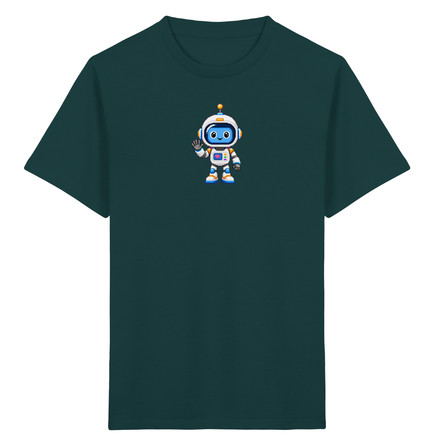 Roboter-Astronaut: Pixel-Herz-Weltraum-Shirt - Kinder T-Shirt