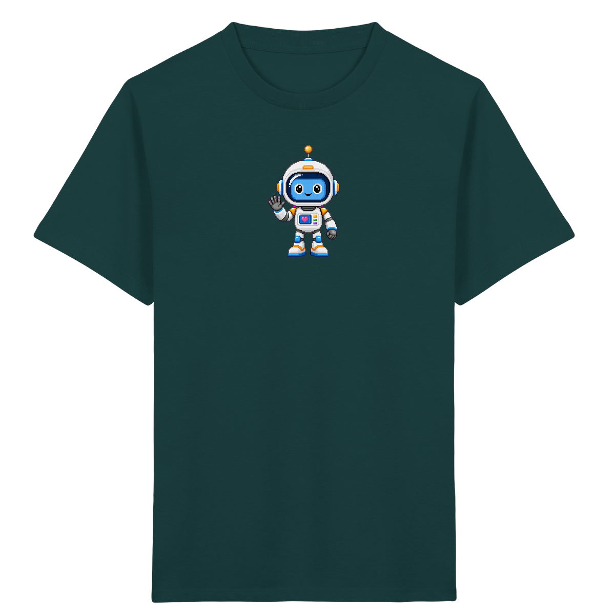 Roboter-Astronaut: Pixel-Herz-Weltraum-Shirt - Kinder T-Shirt