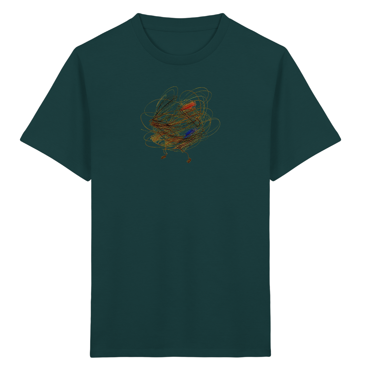 Glazed-Green Kinder Bio T-Shirt mit abstraktem Vogel-Motiv