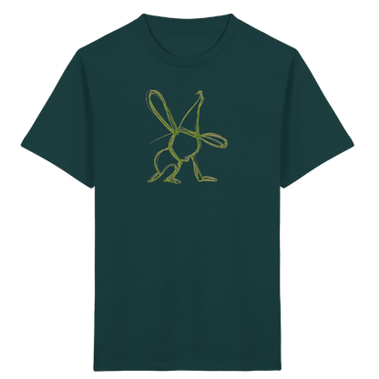 Moosgrüner Wackelhase mit Schultüte - Kinder Bio T-Shirt