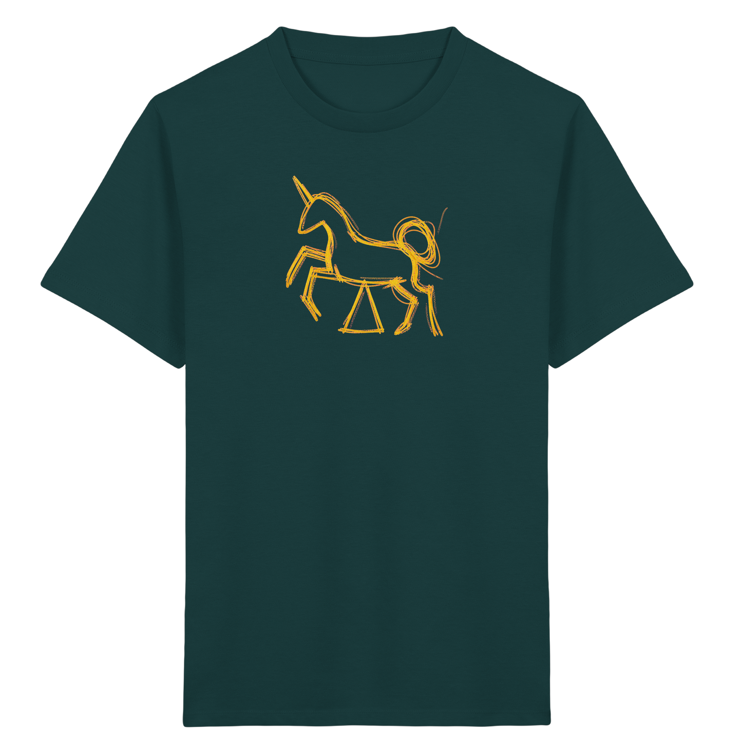 Currygelbes Einhorn zur Einschulung - Kinder Bio T-Shirt