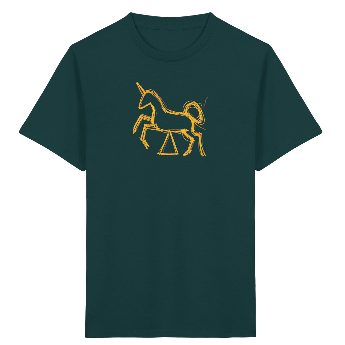Currygelbes Einhorn zur Einschulung - Kinder Bio T-Shirt