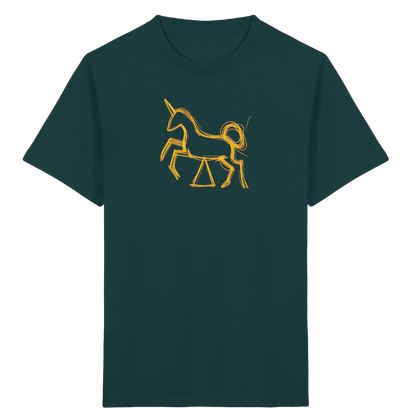 Currygelbes Einhorn zur Einschulung - Kinder Bio T-Shirt