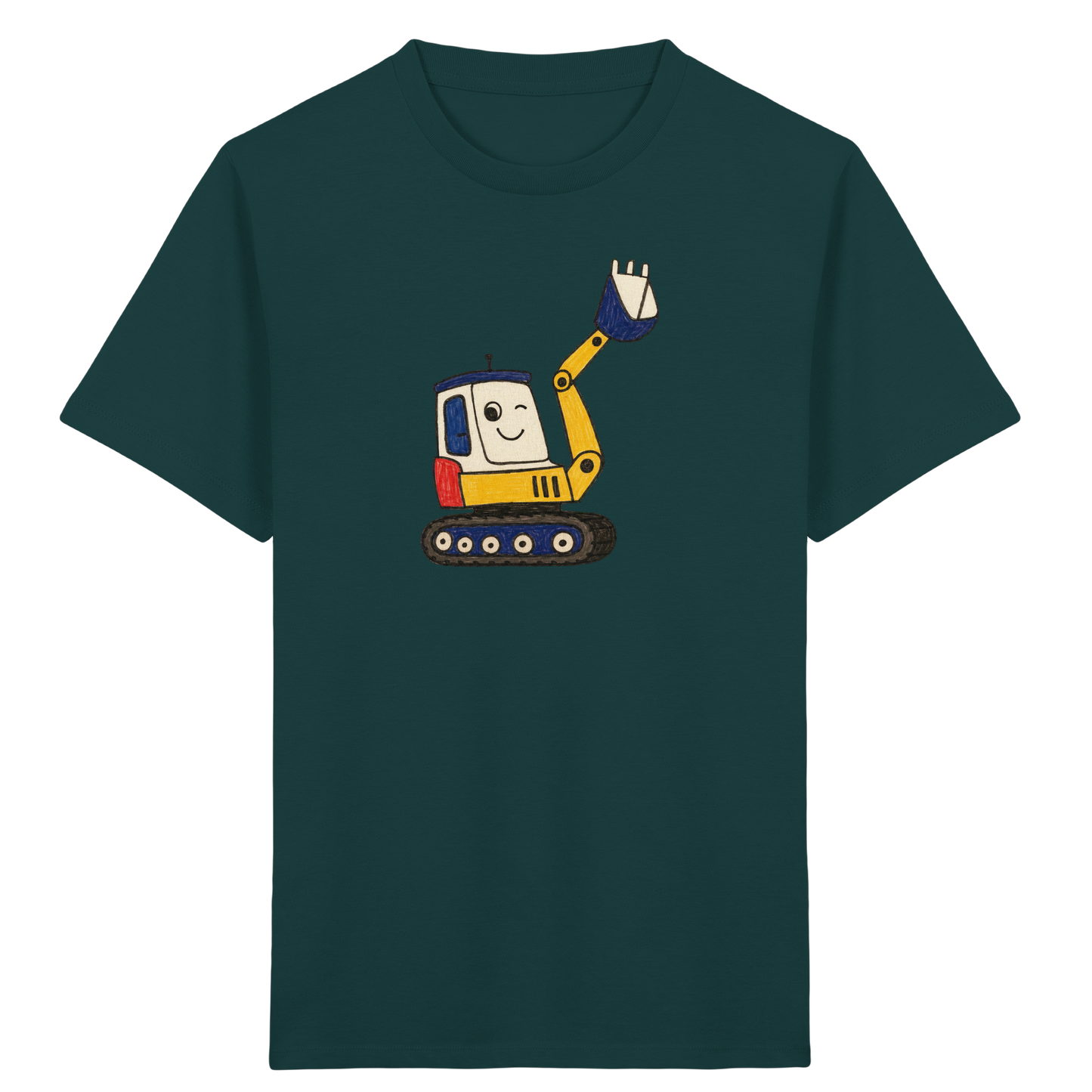 Fröhliches Bagger T-Shirt für Kinder - Kinder Bio T-Shirt