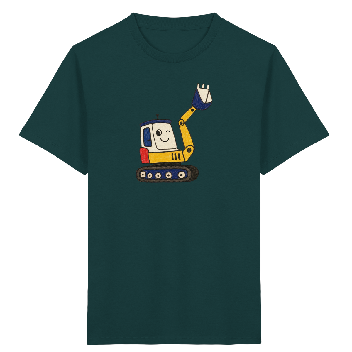 Fröhliches Bagger T-Shirt für Kinder - Kinder Bio T-Shirt