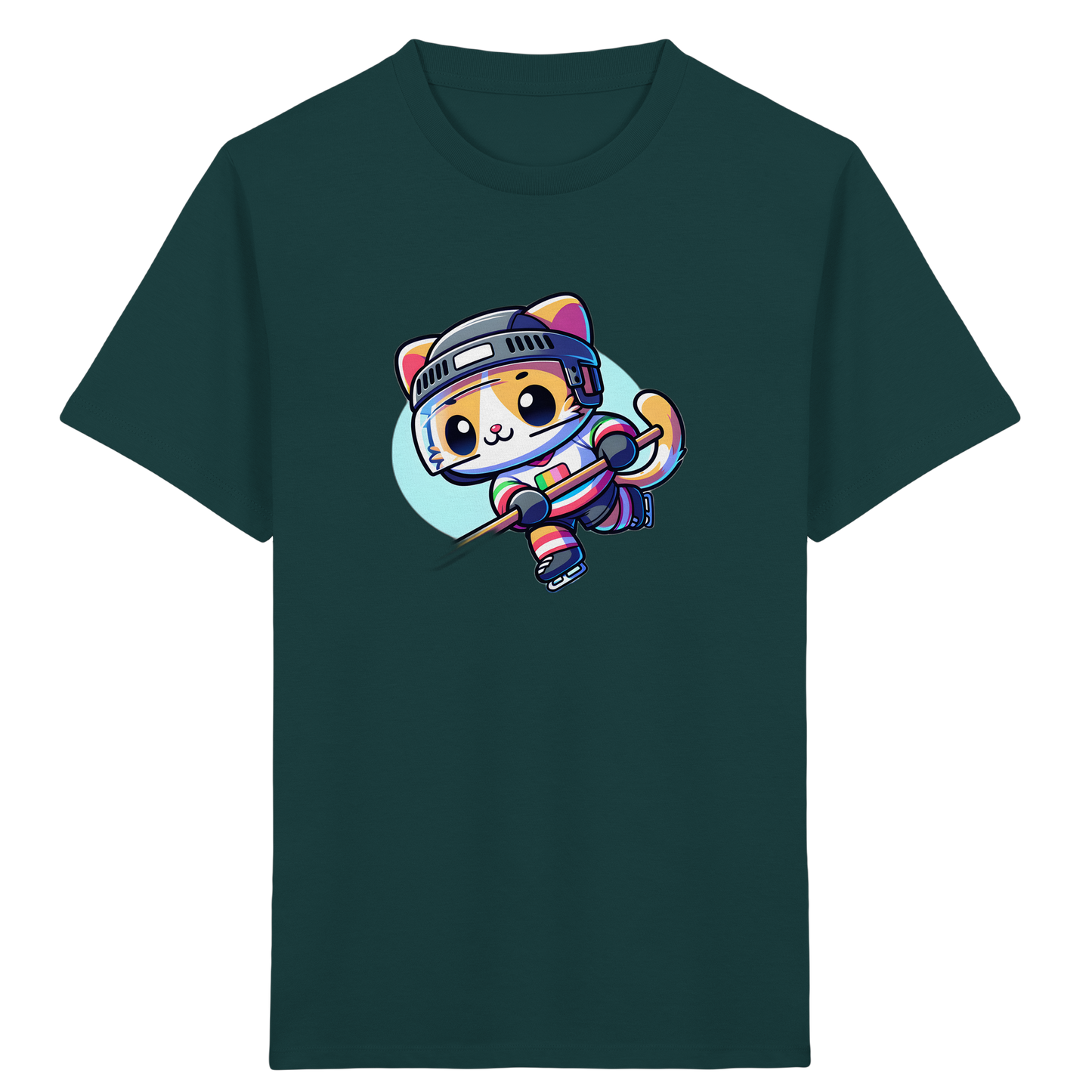 Eishockey Katze: Fröhliches Kinder T-Shirt