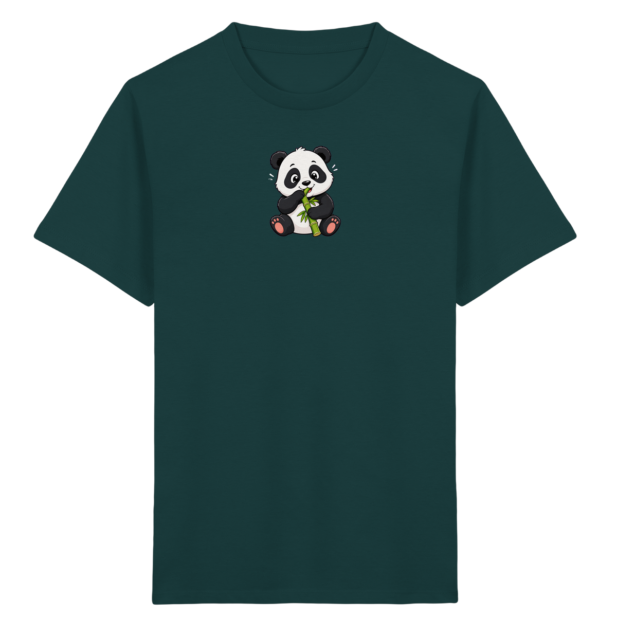 Niedlicher Panda isst Bambus T-Shirt - Kinder Bio T-Shirt