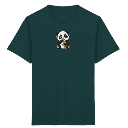 Niedlicher Panda isst Bambus T-Shirt - Kinder Bio T-Shirt