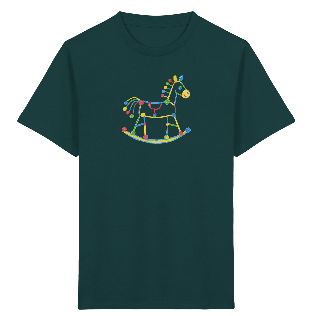 Farbpunkt Schaukelpferd Kinder Shirt - Kinder Bio T-Shirt