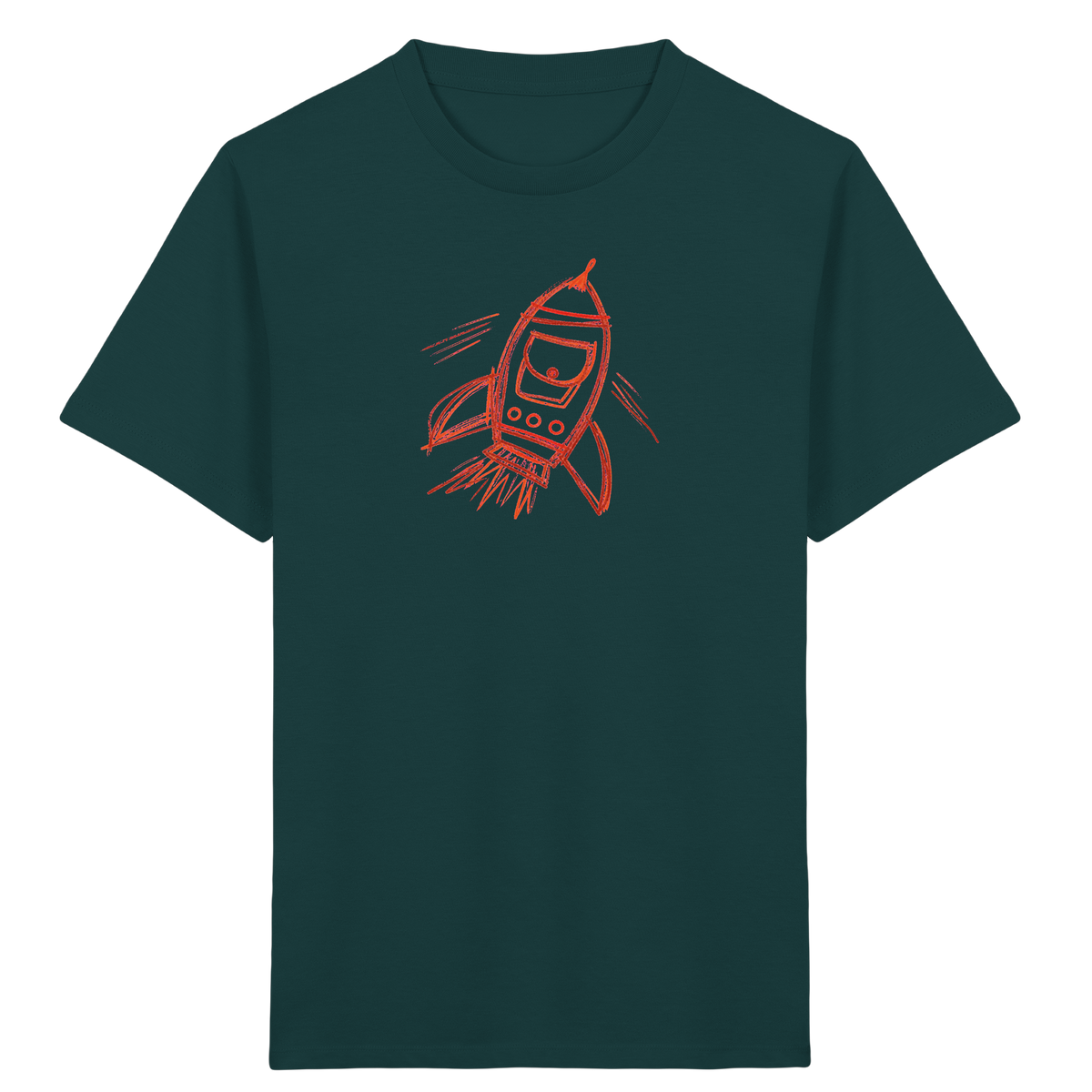 Kupferne Schulrakete mit Ranzenfenster - Kinder Bio T-Shirt