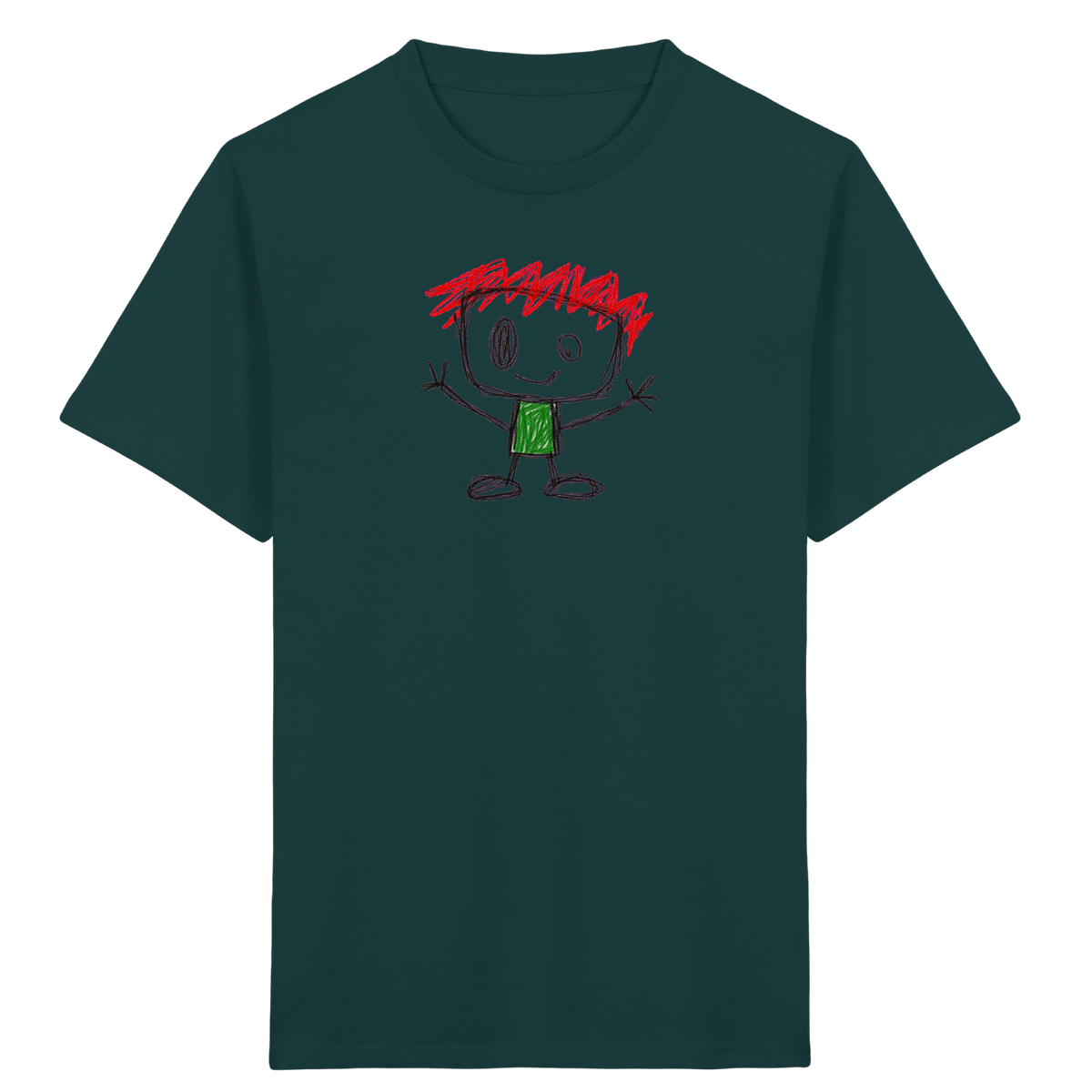 Kritzelkopf mit rotem Strubbelkamm - Kinder Bio T-Shirt