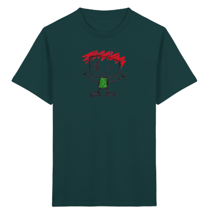 Kritzelkopf mit rotem Strubbelkamm - Kinder Bio T-Shirt