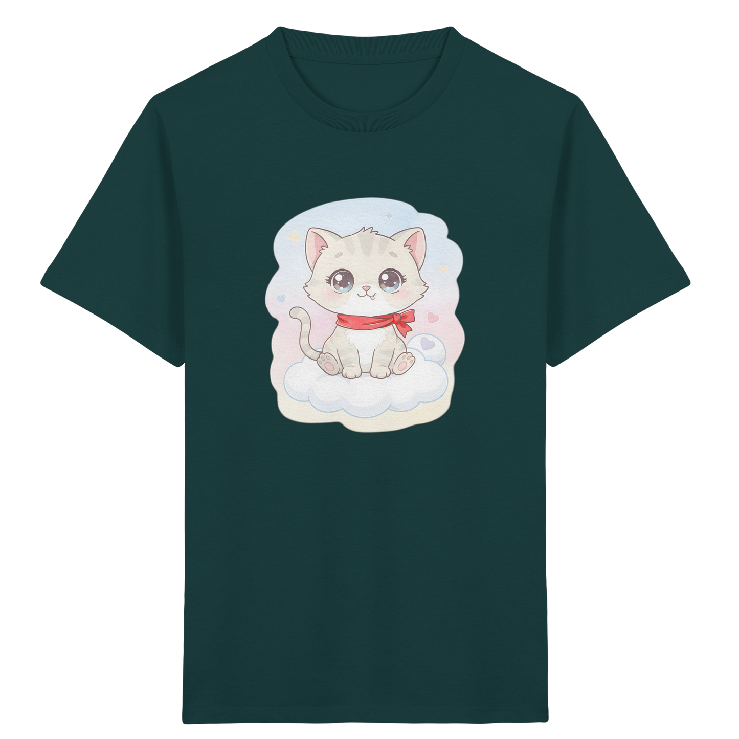 Katze auf Wolke: Süßes Mädchen T-Shirt