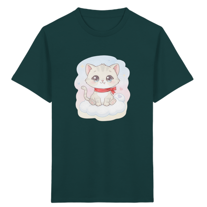 Kinder-T-Shirt mit Katze auf einer Wolke