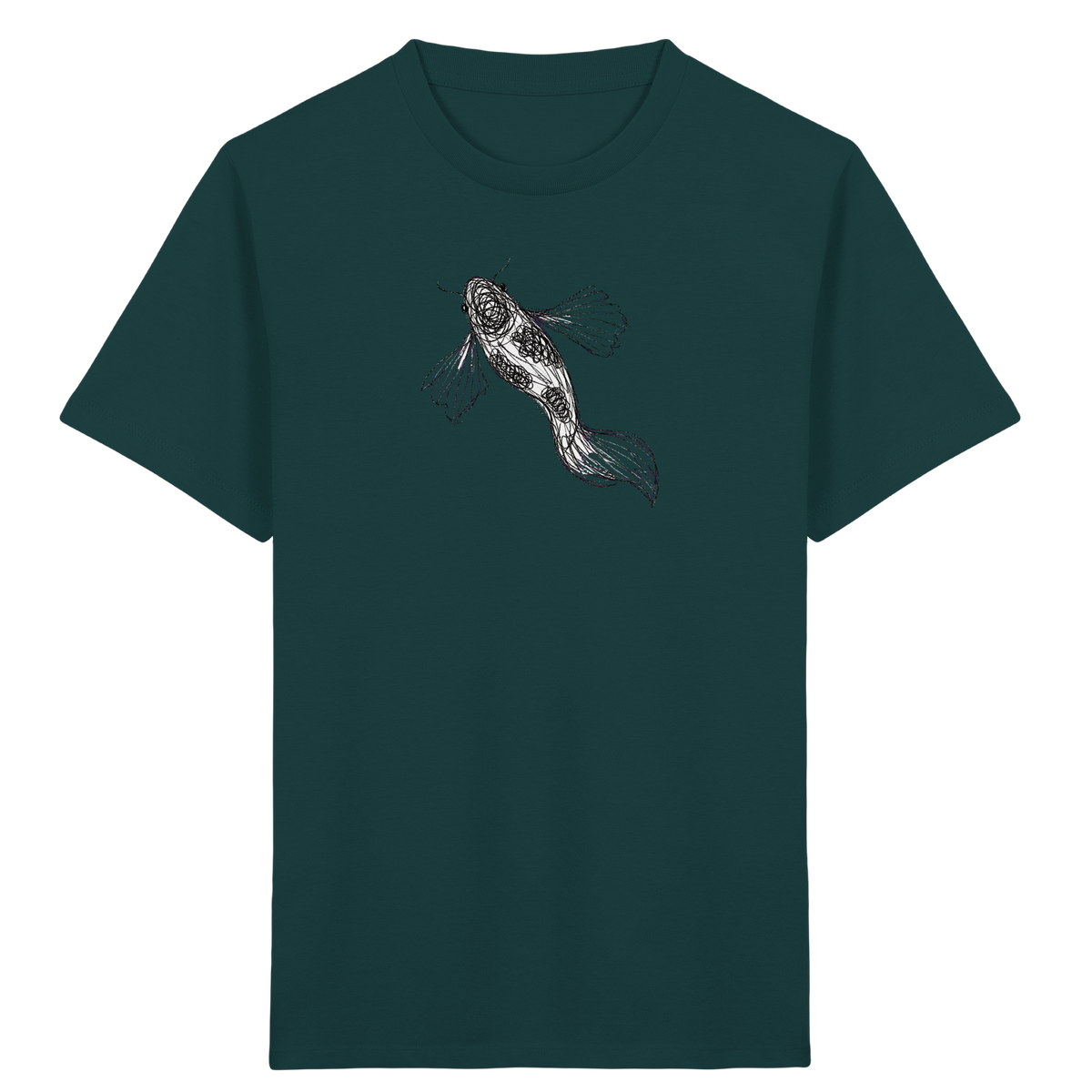 Koi von oben gezeichnet - Kinder Bio T-Shirt