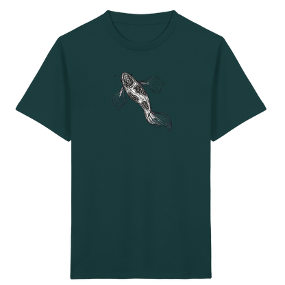 Koi von oben gezeichnet - Kinder Bio T-Shirt