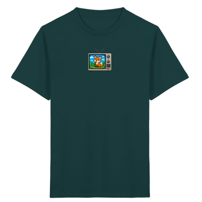 Pixel Fuchs im Retro Fernseher - Kinder Bio T-Shirt