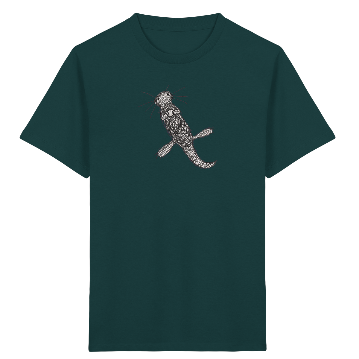 Otter von oben gezeichnet - Kinder Bio T-Shirt