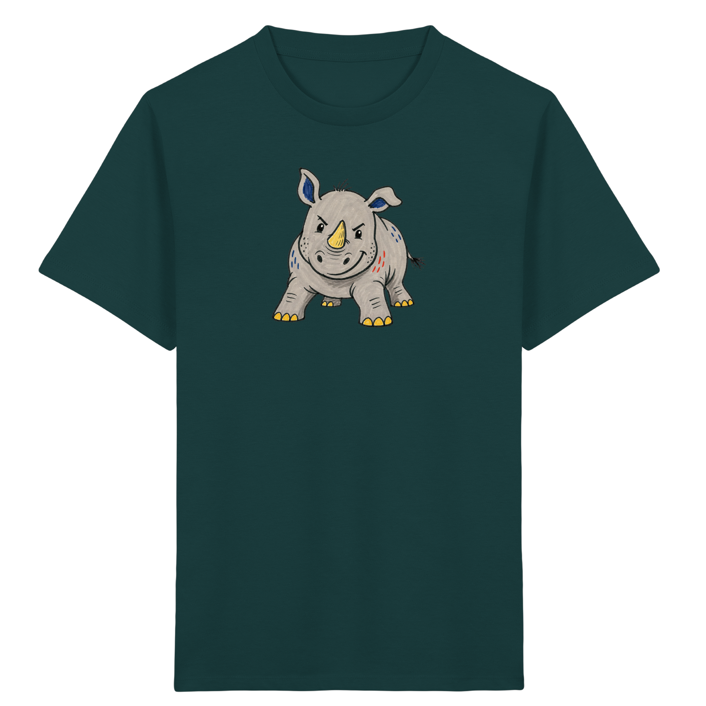 Cooles Nashorn T-Shirt fuer Wildfaenge - Kinder Bio T-Shirt
