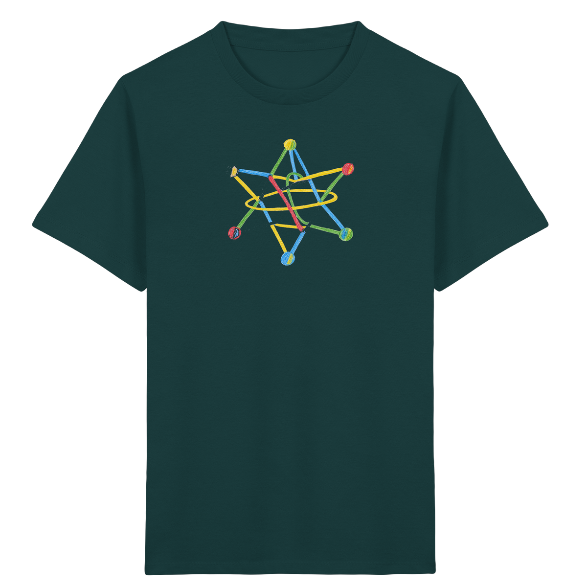Buntes Sternobjekt Kinderzeichnung - Kinder Bio T-Shirt